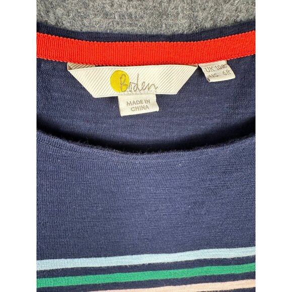 Boden Blue 100% Cotton Stripe Leah Jersey T-Shirt‎ Dress Size 6 Preppy Old Money - Picture 3 of 8